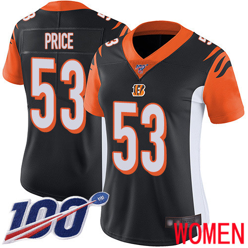 Cincinnati Bengals Limited Black Women Billy Price Home Jersey NFL Footballl #53 100th Season Vapor Untouchable->cincinnati bengals->NFL Jersey